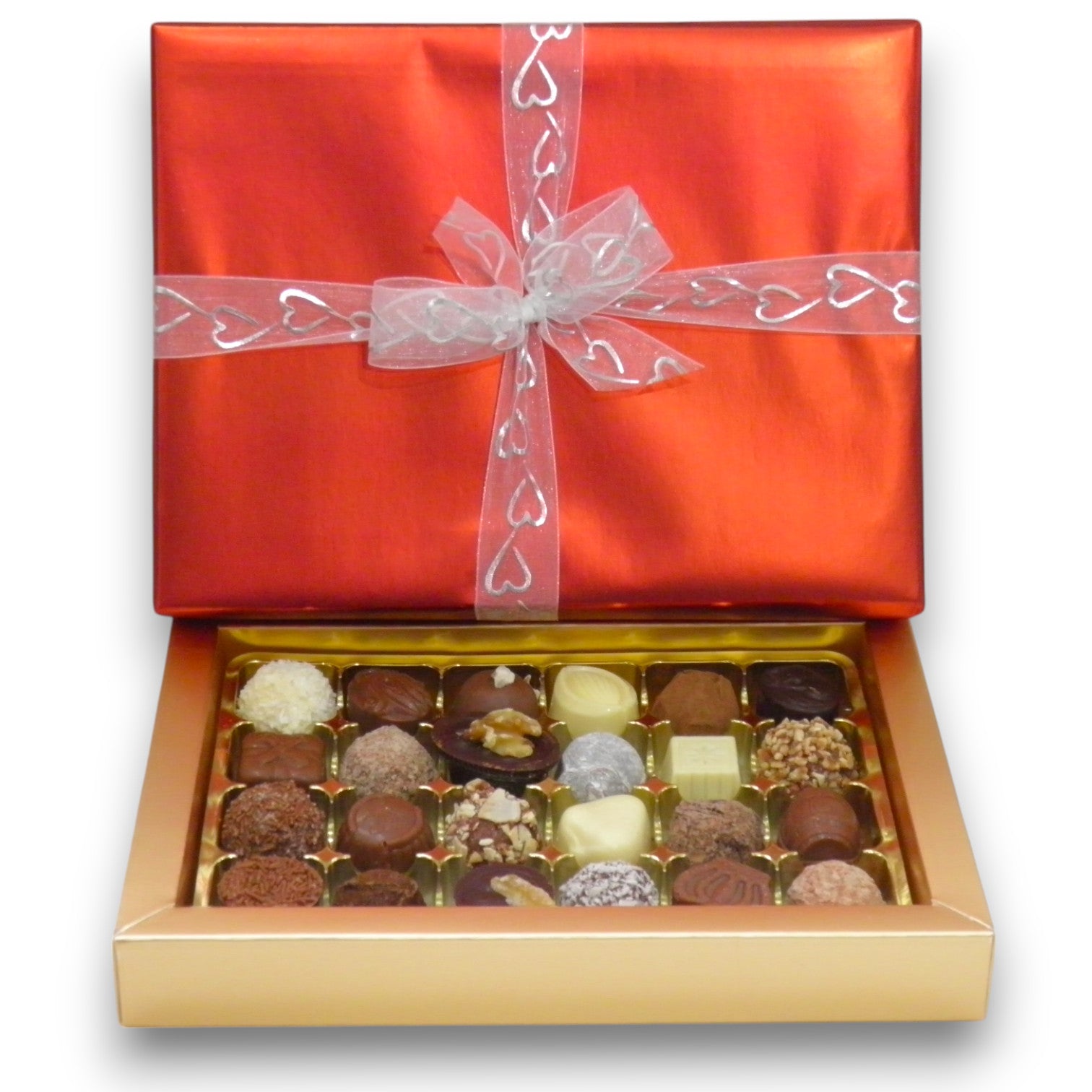 Premium Valentine Gift Wrapped Box Containing 24 Handmade Chocolates