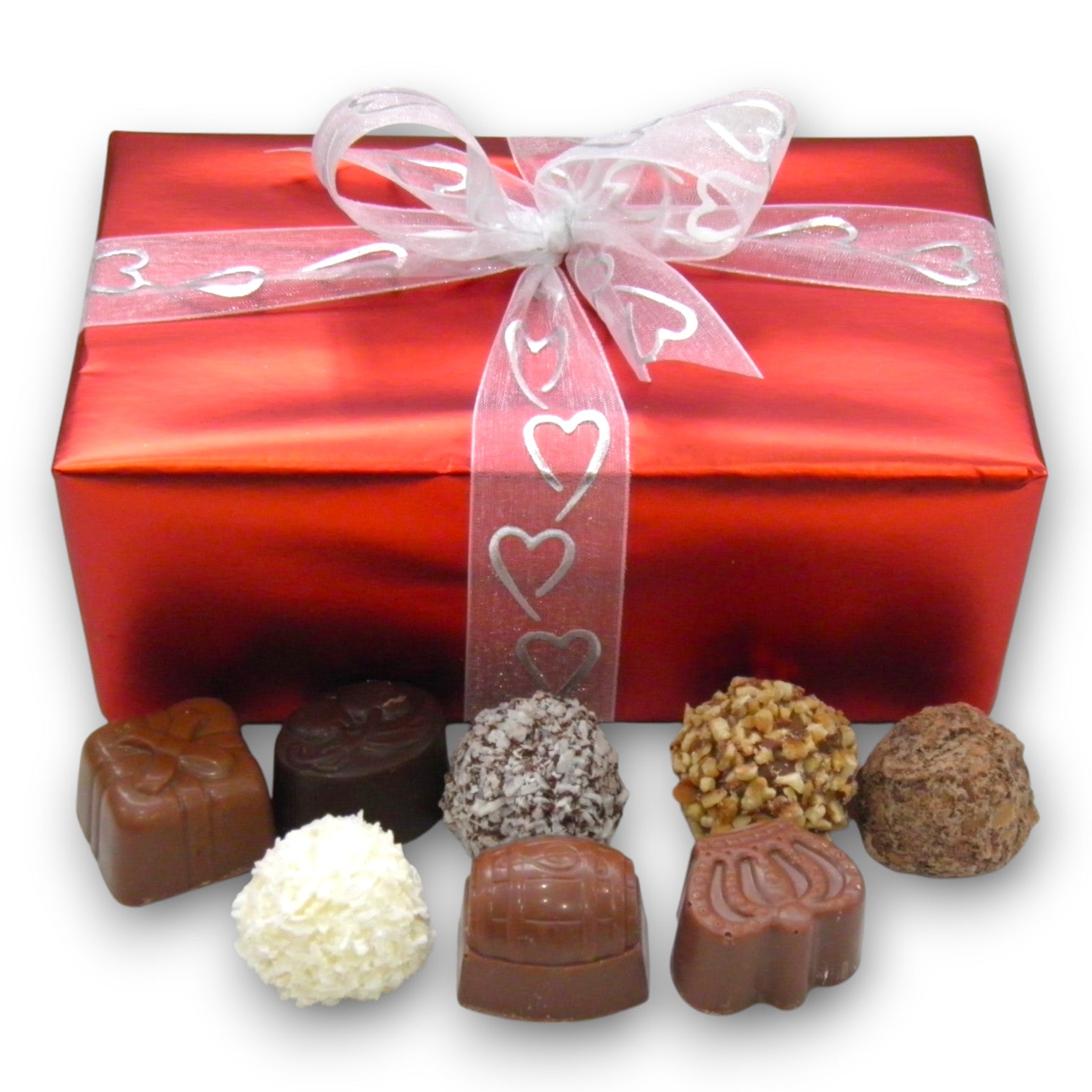 Valentine Gift Wrapped Ballotin Containing 24 Handmade Chocolates