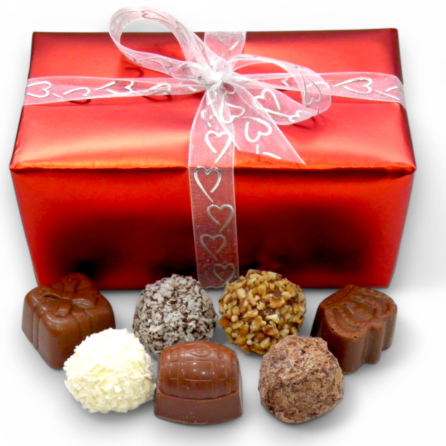 Valentine Gift Wrapped Ballotin Containing 16 Handmade Chocolates